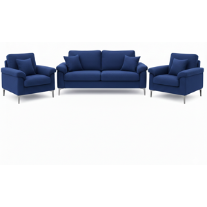 Kosy Koala Blue Fabric Sofa Set Two Seater Sofa And Two Single Armchairs Modern Furniture Kosy Koala Blue Fabric Sofa Set Two Seater Sofa And Two Single Armchairs Modern Furniture