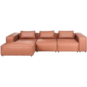 Beliani Modular Corner Sofa - 4 Seater - Right Hand - Brown Beliani Modular Corner Sofa - 4 Seater - Right Hand - Brown
