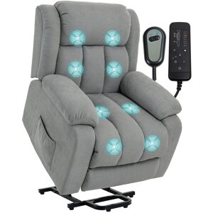 Homcom Power Lift Recliner Chair For Elderly With Massage, Light Grey Homcom Power Lift Recliner Chair For Elderly With Massage, Light Grey