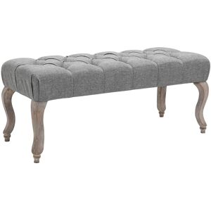 Homcom Tufted Upholstered Accent Bench Window Seat Fabric Ottoman Bed End Stool Homcom Tufted Upholstered Accent Bench Window Seat Fabric Ottoman Bed End Stool