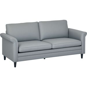 Homcom Modern 3 Seater Sofa For Living Room, Fabric Couch Settee, Grey Homcom Modern 3 Seater Sofa For Living Room, Fabric Couch Settee, Grey