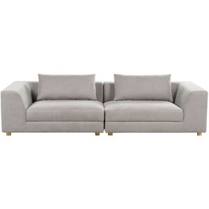 Beliani Light Grey Polyester 3-Seater Sofa - Couch Modern Comfortable Beliani Light Grey Polyester 3-Seater Sofa - Couch Modern Comfortable