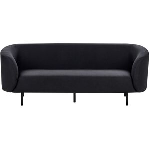 Beliani Sofa Black Fabric 3-Seater - Sofa Beliani Sofa Black Fabric 3-Seater - Sofa