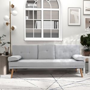 Homcom 2/3 Seater Sofa Bed Scandi Style Recliner Cushions Adjustable Back Fabric Grey Homcom 2/3 Seater Sofa Bed Scandi Style Recliner Cushions Adjustable Back Fabric Grey