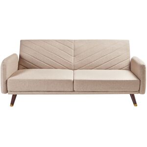 Beliani Sofa Bed Senja - Vintage, Light Brown, Adjustable Backrest - Sofa bed Beliani Sofa Bed Senja - Vintage, Light Brown, Adjustable Backrest - Sofa bed