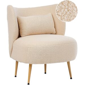 Beliani Armchair Otsby Ii With Cushion Boucle Beige Beliani Armchair Otsby Ii With Cushion Boucle Beige