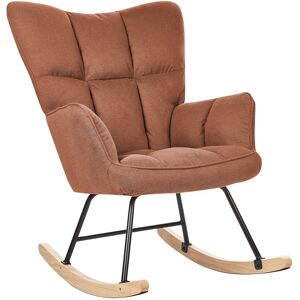 Beliani Rocking Chair - Modern Brown Upholstered Furniture Beliani Rocking Chair - Modern Brown Upholstered Furniture