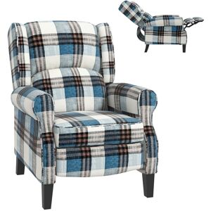 Homcom Recliner Chair For Living Room Wingback Chair With Padded Armrest Blue Homcom Recliner Chair For Living Room Wingback Chair With Padded Armrest Blue