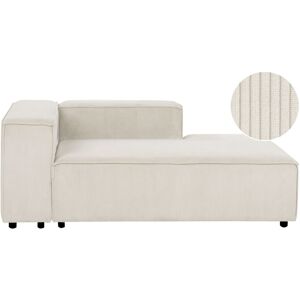 Beliani Left-Hand Chaise Lounge Ardal Corduroy Off-White Beliani Left-Hand Chaise Lounge Ardal Corduroy Off-White