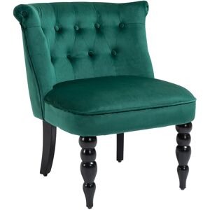 Homcom Velvet Accent Chair, Tufted Wingback, Dark Green , Refurbished Homcom Velvet Accent Chair, Tufted Wingback, Dark Green , Refurbished