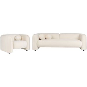 BELIANI Leather Velvet Sofa Set - Classic Style for 4 BELIANI Leather Velvet Sofa Set - Classic Style for 4