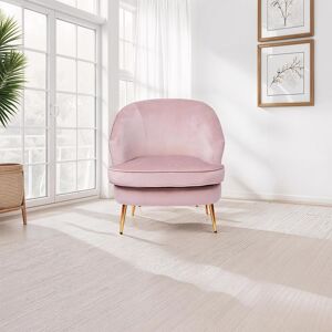 Fwstyle Velvet Pink Armchair Padded Cushioned Tub Gold Metal Legs Black Tips Fwstyle Velvet Pink Armchair Padded Cushioned Tub Gold Metal Legs Black Tips