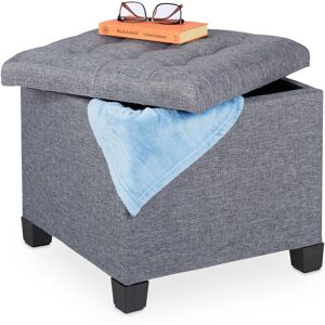 Relaxdays Ottoman Padded Footstool Upholstered Pouffe Folding Seat Box Removable Lid Relaxdays Ottoman Padded Footstool Upholstered Pouffe Folding Seat Box Removable Lid