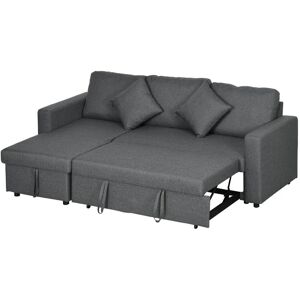 Homcom 3 Seater Pull Out Sofa Bed With Storage Home Living Room Furniture Dark Grey New Homcom 3 Seater Pull Out Sofa Bed With Storage Home Living Room Furniture Dark Grey New
