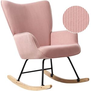 Beliani Rocking Chair Arset Corduroy Pink Beliani Rocking Chair Arset Corduroy Pink