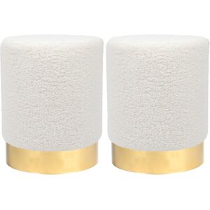 Harbour Housewares 2x Cream H36 X D29cm Round Boucle Footstools Ottoman Foot Stool Pouffe Seat Harbour Housewares 2x Cream H36 X D29cm Round Boucle Footstools Ottoman Foot Stool Pouffe Seat