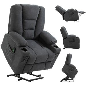 Homcom Riser And Recliner Chair W/ Remote, Lift Chair For Elderly, Charcoal Grey Homcom Riser And Recliner Chair W/ Remote, Lift Chair For Elderly, Charcoal Grey