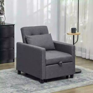 Homcom Convertible Chair Bed Dark Grey - Chair Bed Homcom Convertible Chair Bed Dark Grey - Chair Bed