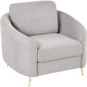 Beliani Armchair Trosa Fabric Light Grey Beliani Armchair Trosa Fabric Light Grey