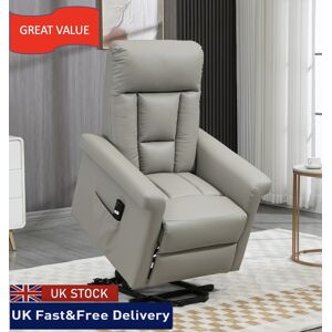 Homcom Power Lift Chair Pu Leather Electric Recliner With Side Pocket Grey Homcom Power Lift Chair Pu Leather Electric Recliner With Side Pocket Grey