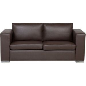 Beliani Sofa 3 Seater Helsinki Leather Dark Brown Beliani Sofa 3 Seater Helsinki Leather Dark Brown