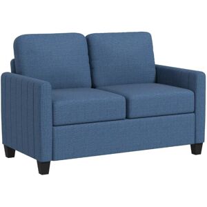 Homcom Modern 2 Seater Sofa With Spring Cushion Back Pillow Comfort Seat Blue Homcom Modern 2 Seater Sofa With Spring Cushion Back Pillow Comfort Seat Blue