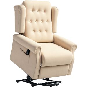 Homcom Power Lift Recliner Armchair With Wingback, Button Tufted, Beige Homcom Power Lift Recliner Armchair With Wingback, Button Tufted, Beige