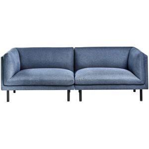 Beliani Sofa 3 Seater Vorgod Fabric Dark Blue Beliani Sofa 3 Seater Vorgod Fabric Dark Blue