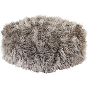 Beliani Mukki Gray Faux Fur Square Pouf - Pouf Beliani Mukki Gray Faux Fur Square Pouf - Pouf