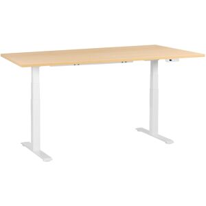 Beliani Electric Adjustable Standing Desk Destines Light Brown/ White 180 Cm 72 Cm Beliani Electric Adjustable Standing Desk Destines Light Brown/ White 180 Cm 72 Cm