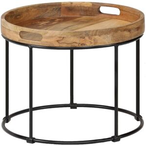 Solid Mange Wood And Steel Coffee Table 50x40cm Home Furniture Stand Vidaxl Solid Mange Wood And Steel Coffee Table 50x40cm Home Furniture Stand Vidaxl