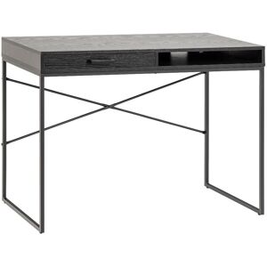 Seaford 1 Drawer Office Desk In Ash Black Seaford 1 Drawer Office Desk In Ash Black