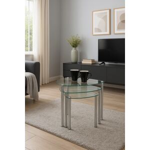 Aspect Coffee Table Decore Stylish Set Of 3 Clear Glass Side -Gnt06c Aspect Coffee Table Decore Stylish Set Of 3 Clear Glass Side -Gnt06c