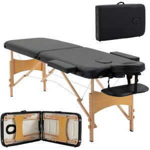 Homcom Wooden Folding Spa Beauty Massage Table W/ 2 Sections, Carry Bag, Black Homcom Wooden Folding Spa Beauty Massage Table W/ 2 Sections, Carry Bag, Black