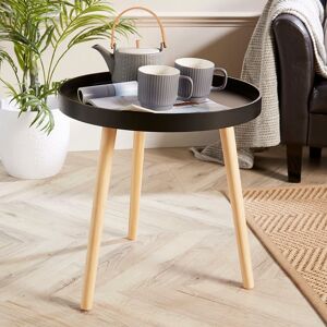 Home Source Round Side Table Coffee Accent Modern Living Room Furniture Lipped Edge Black Home Source Round Side Table Coffee Accent Modern Living Room Furniture Lipped Edge Black