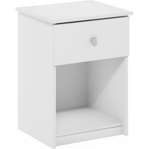 Furinno Tidur Nightstand With One Drawer, White Furinno Tidur Nightstand With One Drawer, White