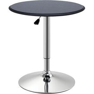 Homcom Adjustable Black Bistro Bar Table With Pvc Leather Top And Steel Base Homcom Adjustable Black Bistro Bar Table With Pvc Leather Top And Steel Base