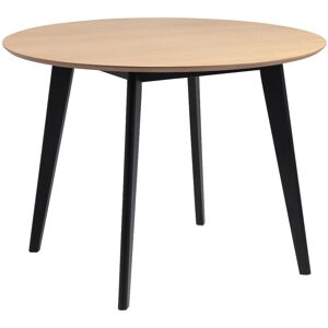 Roxby Round Dining Table In Oak & Black Roxby Round Dining Table In Oak & Black