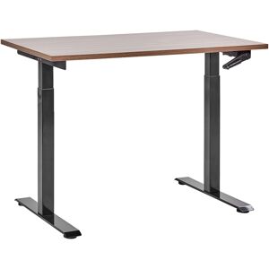 Beliani Adjustable Standing Desk 120 X 72 Cm Dark Wood And Black Destin Iii Beliani Adjustable Standing Desk 120 X 72 Cm Dark Wood And Black Destin Iii