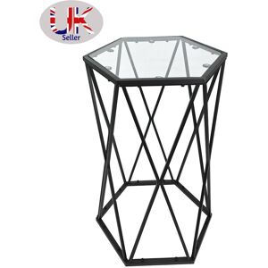 Spot On Dealz Coffee Table For Living Room Hexagon Glass Tables With Black Metal Frame Spot On Dealz Coffee Table For Living Room Hexagon Glass Tables With Black Metal Frame