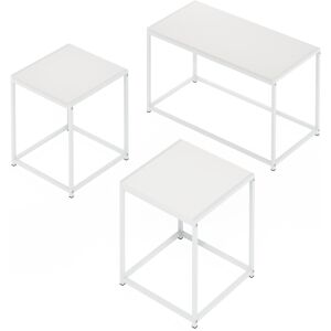 Furinno Camnus Modern Living Room Table Set, Solid White/white Furinno Camnus Modern Living Room Table Set, Solid White/white