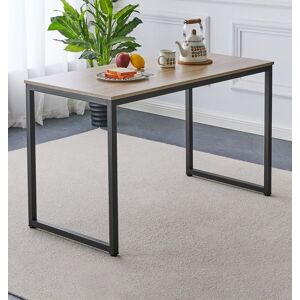 Hallowood Furniture Dining Table, Rectangular Wooden Top Kitchen Table 1.2m With U-Shaped Metal Legs Hallowood Furniture Dining Table, Rectangular Wooden Top Kitchen Table 1.2m With U-Shaped Metal Legs