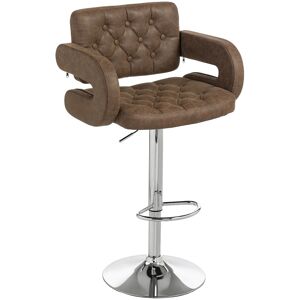 Homcom Adjustable Height Barstool Steel Pole Pu Leather, Coffee Homcom Adjustable Height Barstool Steel Pole Pu Leather, Coffee