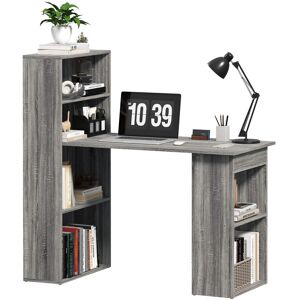 Homcom 120cm Computer Desk Bookshelf Writing Table Workstation 6 Shelves Grey Homcom 120cm Computer Desk Bookshelf Writing Table Workstation 6 Shelves Grey