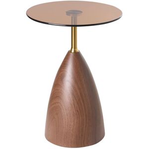 Beliani Side Table Wallis Tempered Glass Brown Beliani Side Table Wallis Tempered Glass Brown