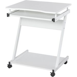 Homcom Sliding Keyboard Tray Computer Desk 4 Moving Wheels White Homcom Sliding Keyboard Tray Computer Desk 4 Moving Wheels White