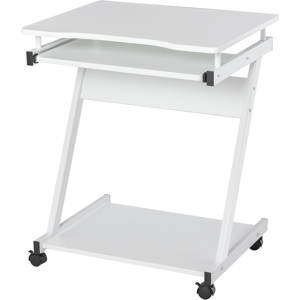 Homcom Sliding Keyboard Tray Computer Desk 4 Moving Wheels White Homcom Sliding Keyboard Tray Computer Desk 4 Moving Wheels White
