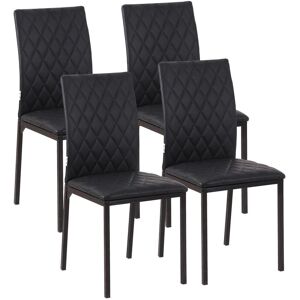 Homcom Modern Dining Chairs Faux Leather Accent Chairs For Kitchen Set Of 4 Black Seat Homcom Modern Dining Chairs Faux Leather Accent Chairs For Kitchen Set Of 4 Black Seat