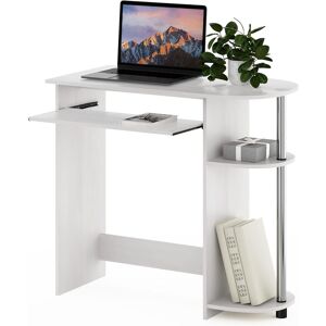 Furinno Computer Desk, Engineered Wood, White Oak/stainless Steel, 80 (W) X 73 Furinno Computer Desk, Engineered Wood, White Oak/stainless Steel, 80 (W) X 73