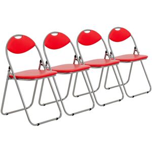 Harbour Housewares Folding Chairs Padded Faux Leather Studying Dining Office Event Chair Red X4 Harbour Housewares Folding Chairs Padded Faux Leather Studying Dining Office Event Chair Red X4